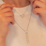 Annley Bolo Tie Necklace - Silver