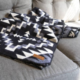 Andean Alpaca Wool Blanket - Black Chakana