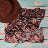 AVS-6901 PAISLEY PRINT SILK SQUARE WILD RAG 28X28