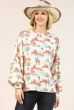 AV1172-MICHAELA WESTERN PRINT RELAXED SWEATSHIRT