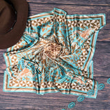 AVS869 PAILSEY WILD WEST PRINT SILK SCARF 36X36