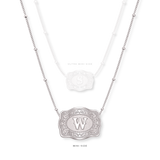 SpurWest Mini Belt Buckle Necklace (Initial) - Silver