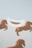 PRETTY BASH Western Horse Short Sweater - BFJA