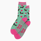 Women's Bamboo Socks - Mint, Sausage Dog Love Heart Balloon