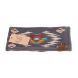 Aztec Patterned Women's Fashion Headband - Dark Grey