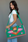 Green, Pink & Orange Western Duffel