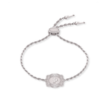 SpurWest Ultra Mini Belt Buckle Bracelet (Initial) - Silver