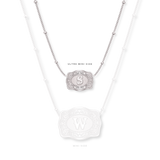 SpurWest Ultra Mini Belt Buckle Necklace (Initial) - Silver