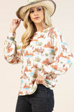 AV1172-MICHAELA WESTERN PRINT RELAXED SWEATSHIRT