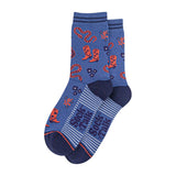 Women's Bamboo Socks - Navy Blue/Denim Blue, Cowboy Snakes