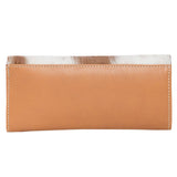 Tooling Leather Flap Cowhide Wallet - AW23 - Oran: Brown & White