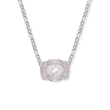 Mini Belt Buckle Necklace (Bronc) - Silver