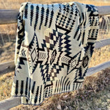 Andean Alpaca Wool Blanket - Forest: Queen