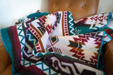 Andean Alpaca Wool Blanket - Turquoise