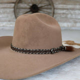 Genuine Horsehair 5 Strand Braided Hat Band with Single Tassel - Overo