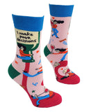 I Make Pour Decisions Wine Themed Women's Crew Socks
