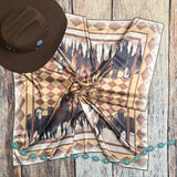 AVS834 HORSES PRINT SILK SARF 36X36