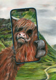 Highland Selfie (Greeting Card) | Highland Cow Card