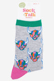 Women's Bamboo Socks - Grey/Rainbow, Highland Cow