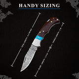 6.5' Handmade damascus folding knife, Pocket Knife