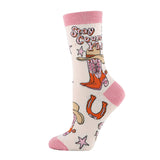Giddy Up | Women's Western Fun Saying Crew Socks