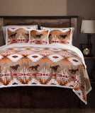 Southwestern Wild Running Horses Lodge Sherpa Fleece Blanket
