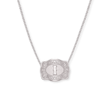 SpurWest Mini Belt Buckle Necklace (Initial) - Silver
