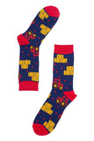 Mens Bamboo Socks Red Tractor Novelty Farmer Sock