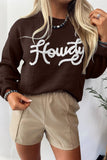 Fashion-W Howdy Embroidered Graphic Western Sweater