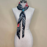AVS866 BANDANA HORSE PRINT SILK SCARF 36X36
