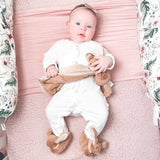 Bunny Baby Soft Slippers Brown, House Shoes - (0-6months)