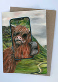 Highland Selfie (Greeting Card) | Highland Cow Card