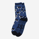 Men's Bamboo Socks - Denim Blue/Black, Border Collie