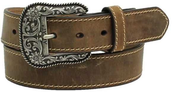 Ariat Ladies Accent Distressed Brown Leather Belt