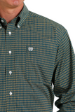 Cinch Mens Diamond Button Down - Gold / Green