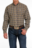 Cinch Mens Plaid Shirt - BRN/Org/GRN