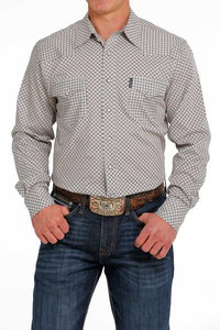 Cinch Mens Modern Fit Western Shirt - White/Navy