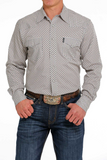 Cinch Mens Modern Fit Western Shirt - White/Navy