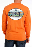 Cinch Mens Long Shirt Tee - Orange