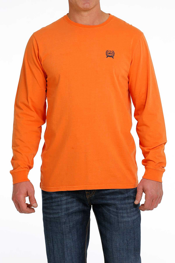Cinch Mens Long Shirt Tee - Orange