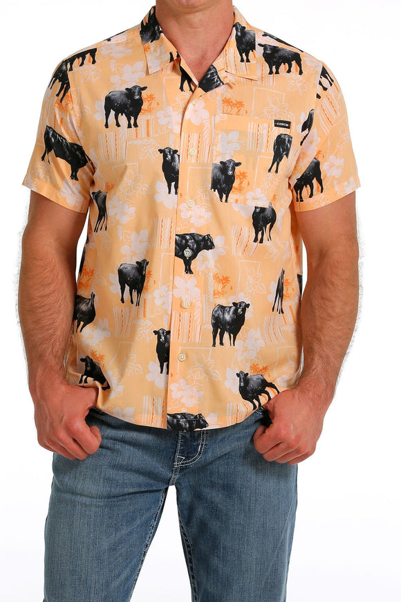 Cinch Mens Short Sleeve Bull Shirt