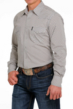 Cinch Mens Modern Fit Western Shirt - White/Navy