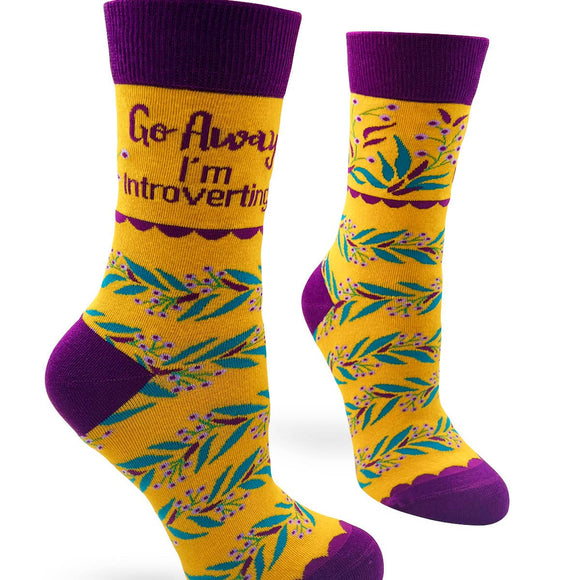‘Go Away I’m Introverting’ Ladies Novelty Socks