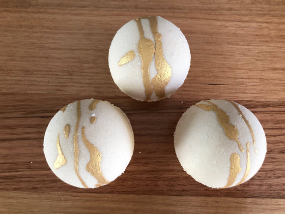 Handmade Vanilla Goat Milk Bath Bomb: Shrink Wrapped
