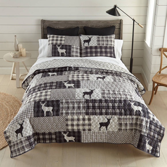 Ridge Point 3pc Quilted Bedding Set: Queen