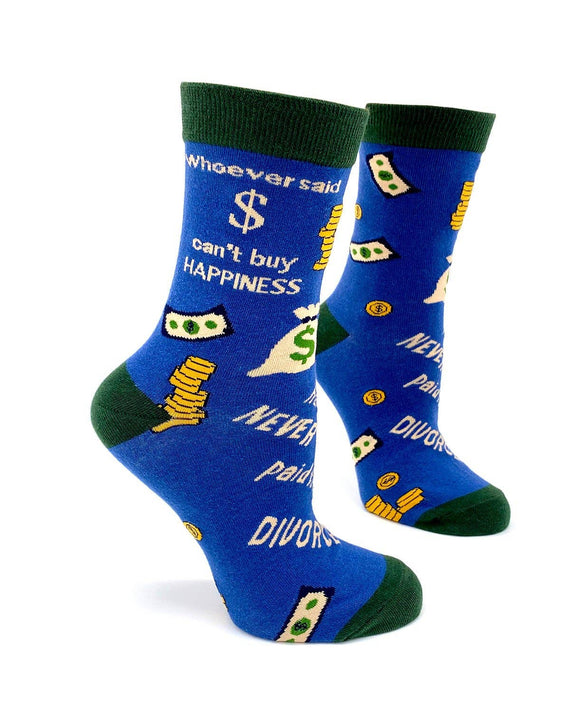Whoever Said Money Can't Buy Happiness Has Never Paid For a Divorce Women's Crew Socks