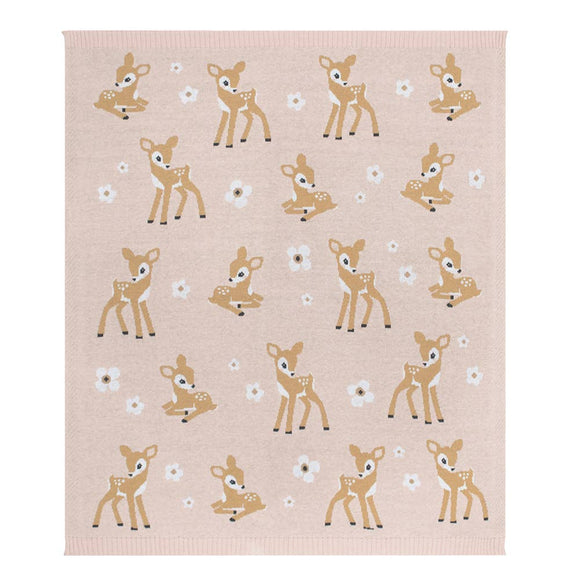 100% Cotton Knit Baby Blanket - Fawn