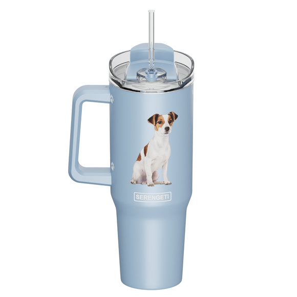 Jack Russel 40 oz Tumbler with Handle and Straw Lid