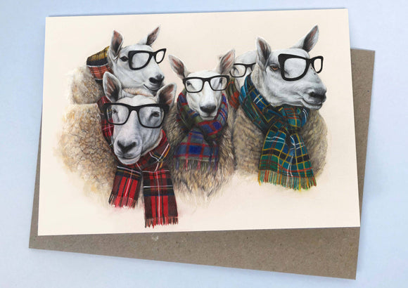 The Cheviot Posse (Greeting Card) | Cheviot Sheep Card