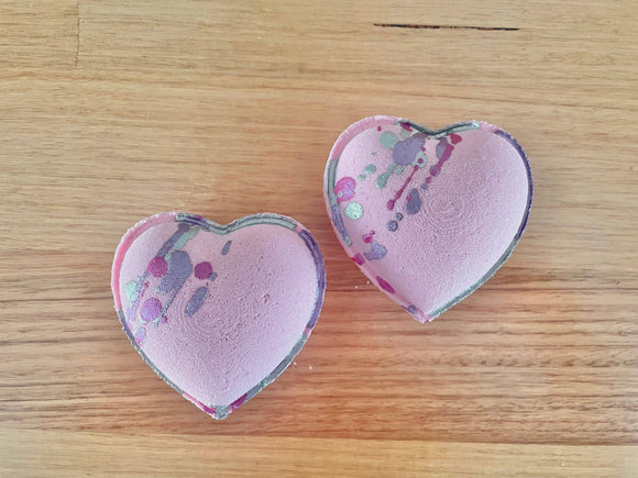 Handmade Love Spell Heart Goat Milk Bath Bomb: Shrink Wrapped